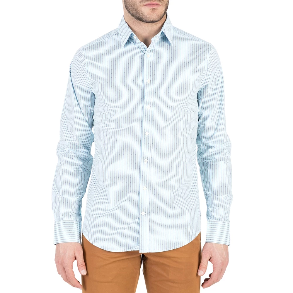 Ανδρικό μακρυμάνικο πουκάμισο GANT γαλάζιο με ριγέ μοτίβο 3 Ανδρικό μακρυμάνικο πουκάμισο GANT γαλάζιο με ριγέ μοτίβο