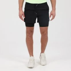 Ανδρικό σορτς NIKE AJ7782 M NK FLX STRIDE SHORT 5IN 2IN1 μαύρο