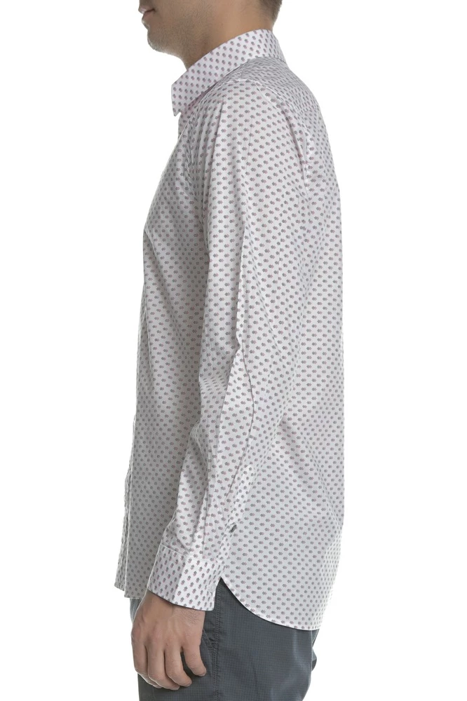 Ανδρικό μακρυμάνικο πουκάμισο COLLINS GUESS ροζ με Print 6 Ανδρικό μακρυμάνικο πουκάμισο COLLINS GUESS ροζ με Print - Image 4