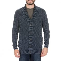 Ανδρική πλεκτή ζακέτα BATTERY μπλε