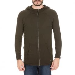 BATTERY Ανδρική πλεκτή ζακέτα χακί