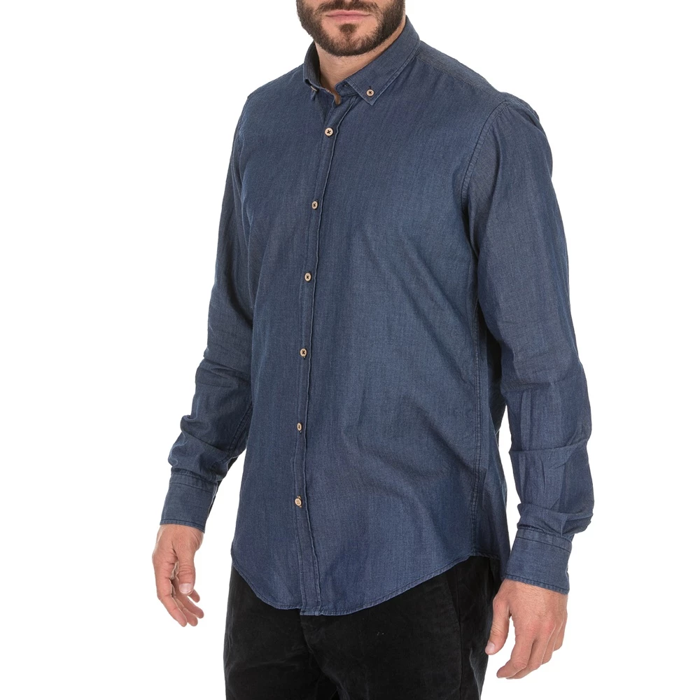 Ανδρικό Denim πουκάμισο DORS μπλε 4 Ανδρικό Denim πουκάμισο DORS μπλε - Image 2