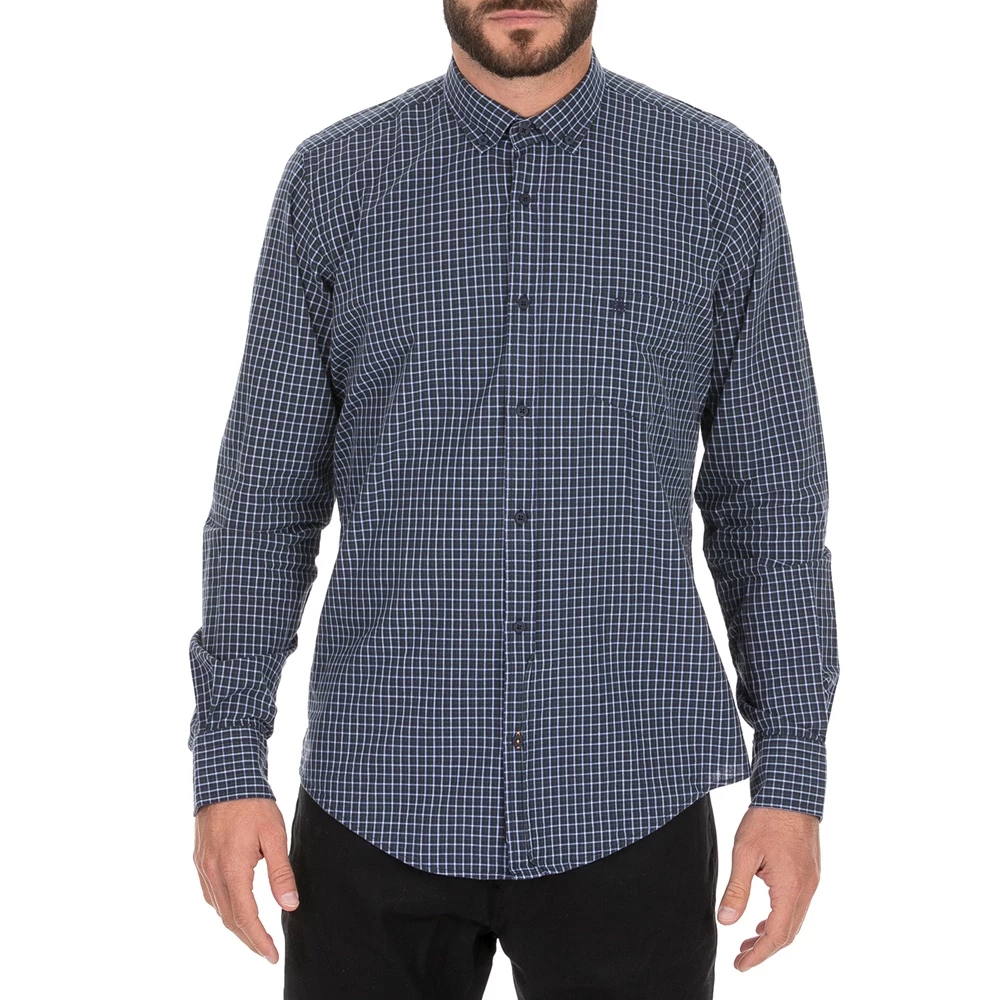 Ανδρικό πουκάμισο DORS καρό μπλε 3 Ανδρικό πουκάμισο DORS καρό μπλε