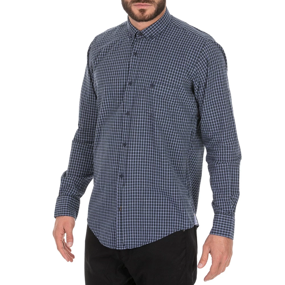 Ανδρικό πουκάμισο DORS καρό μπλε 4 Ανδρικό πουκάμισο DORS καρό μπλε - Image 2