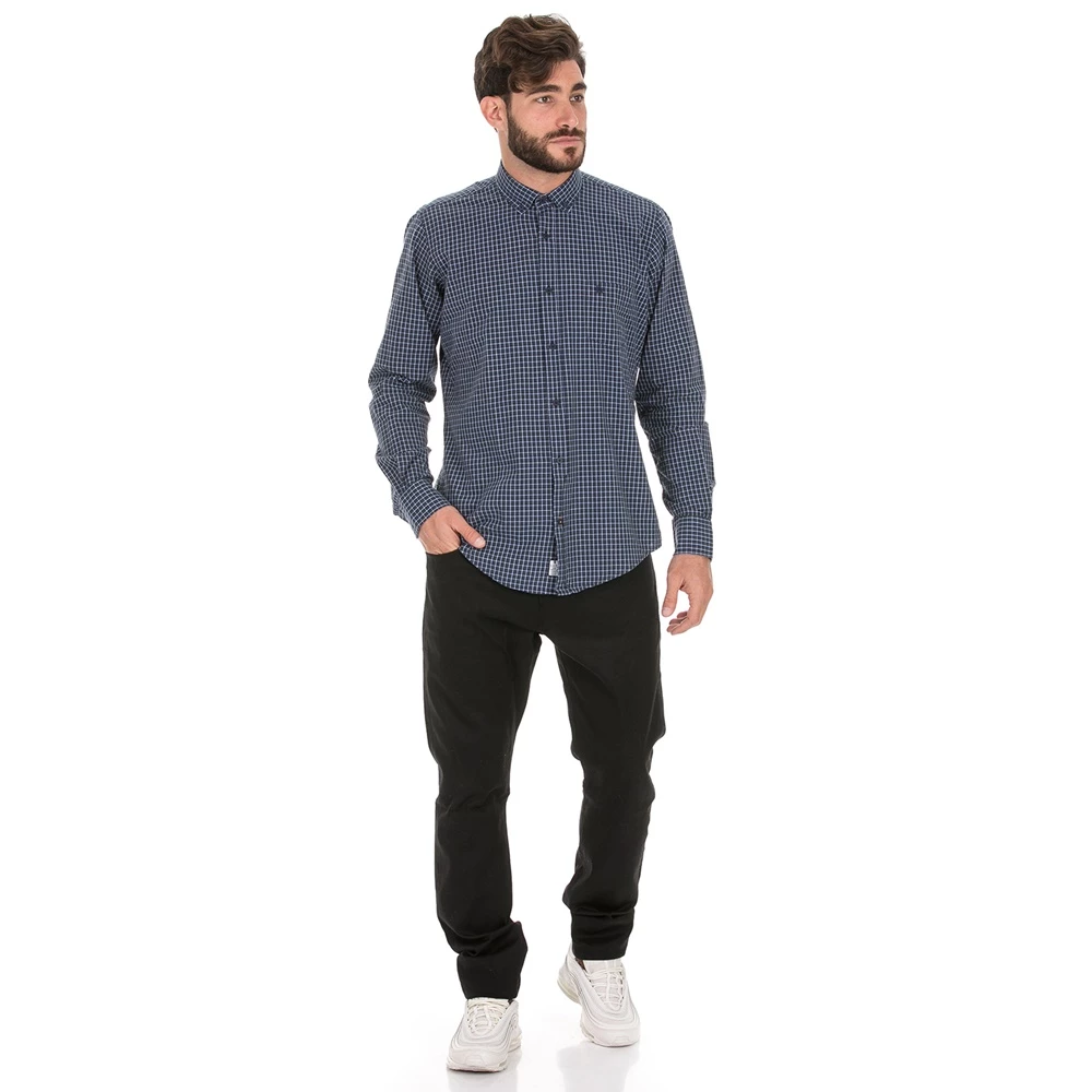 Ανδρικό πουκάμισο DORS καρό μπλε 6 Ανδρικό πουκάμισο DORS καρό μπλε - Image 4