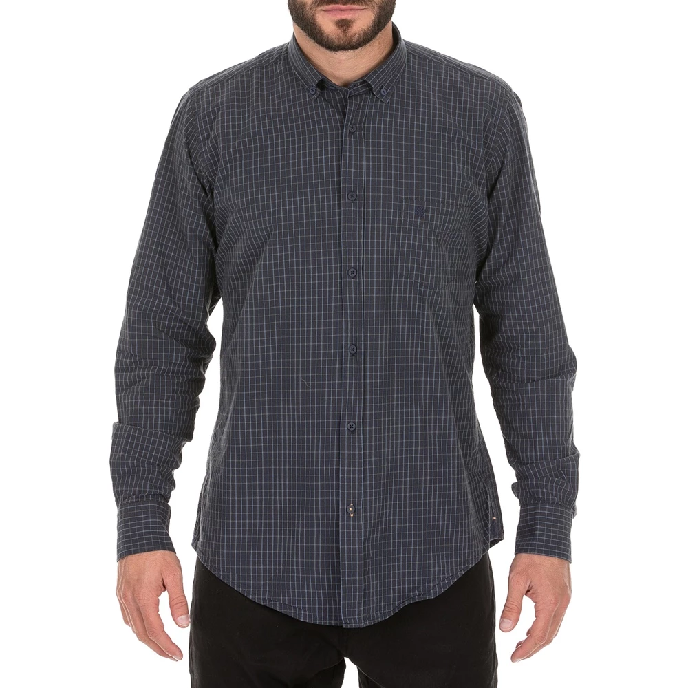 Ανδρικό πουκάμισο DORS καρό μπλε 3 Ανδρικό πουκάμισο DORS καρό μπλε