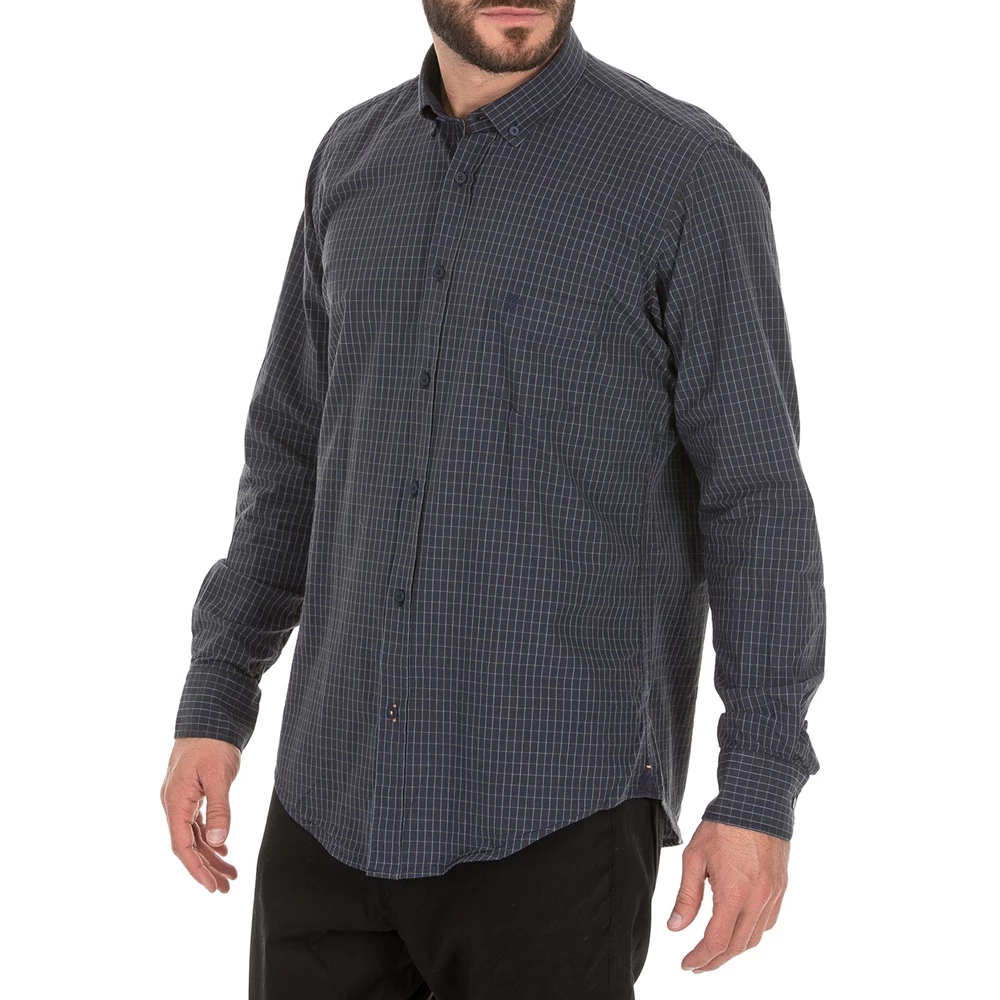 Ανδρικό πουκάμισο DORS καρό μπλε 4 Ανδρικό πουκάμισο DORS καρό μπλε - Image 2