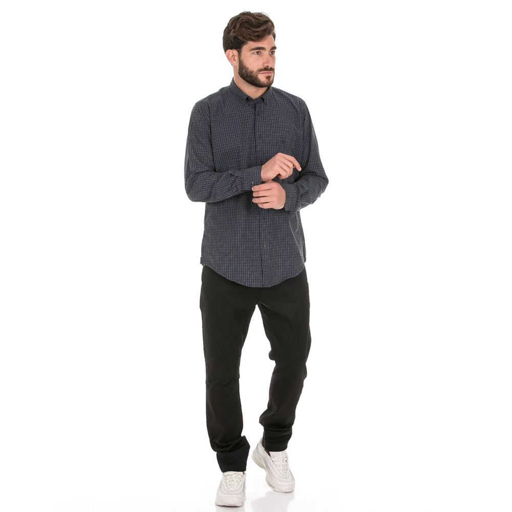 Ανδρικό πουκάμισο DORS καρό μπλε 6 Ανδρικό πουκάμισο DORS καρό μπλε - Image 4