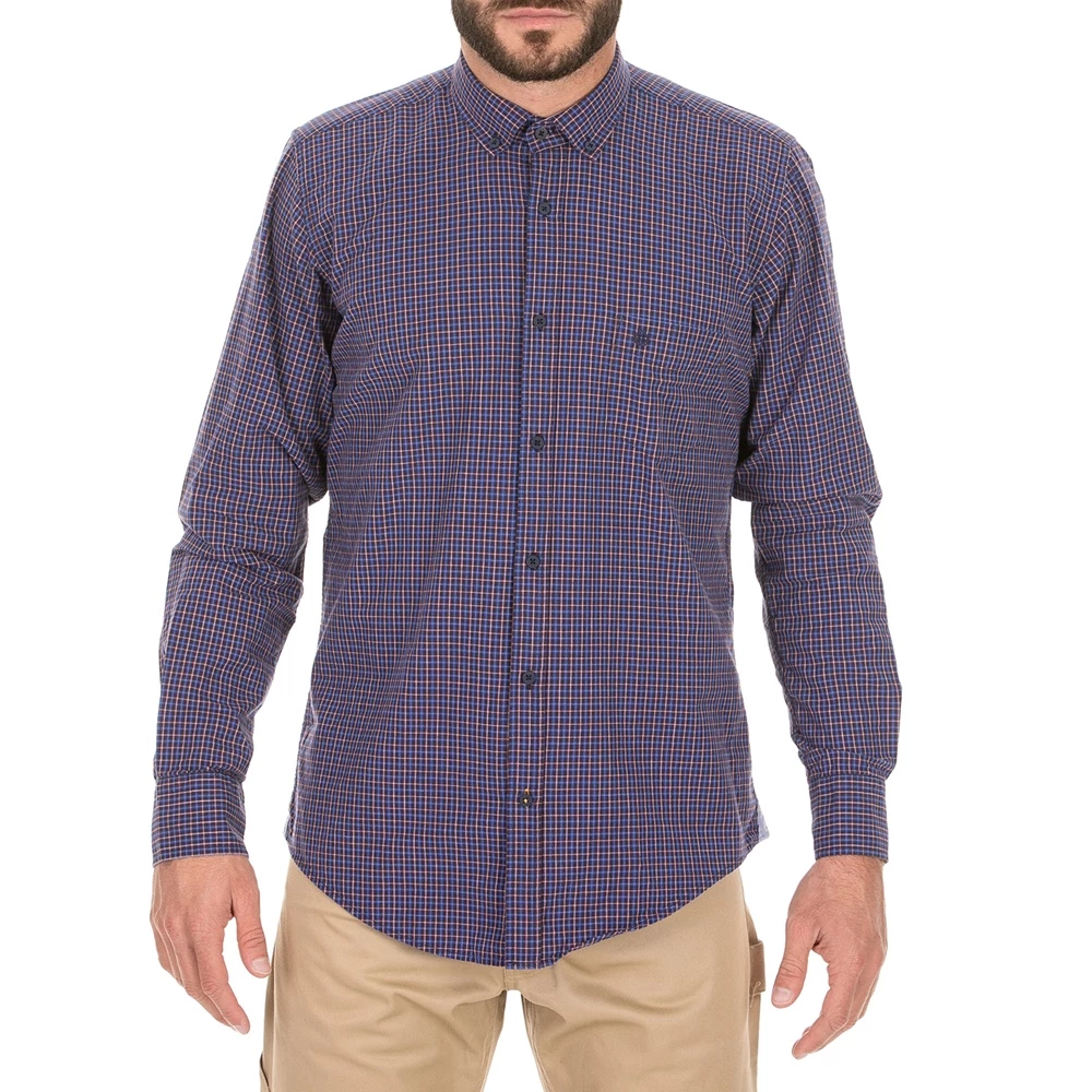 Ανδρικό πουκάμισο DORS μπλε καρό 3 Ανδρικό πουκάμισο DORS μπλε καρό