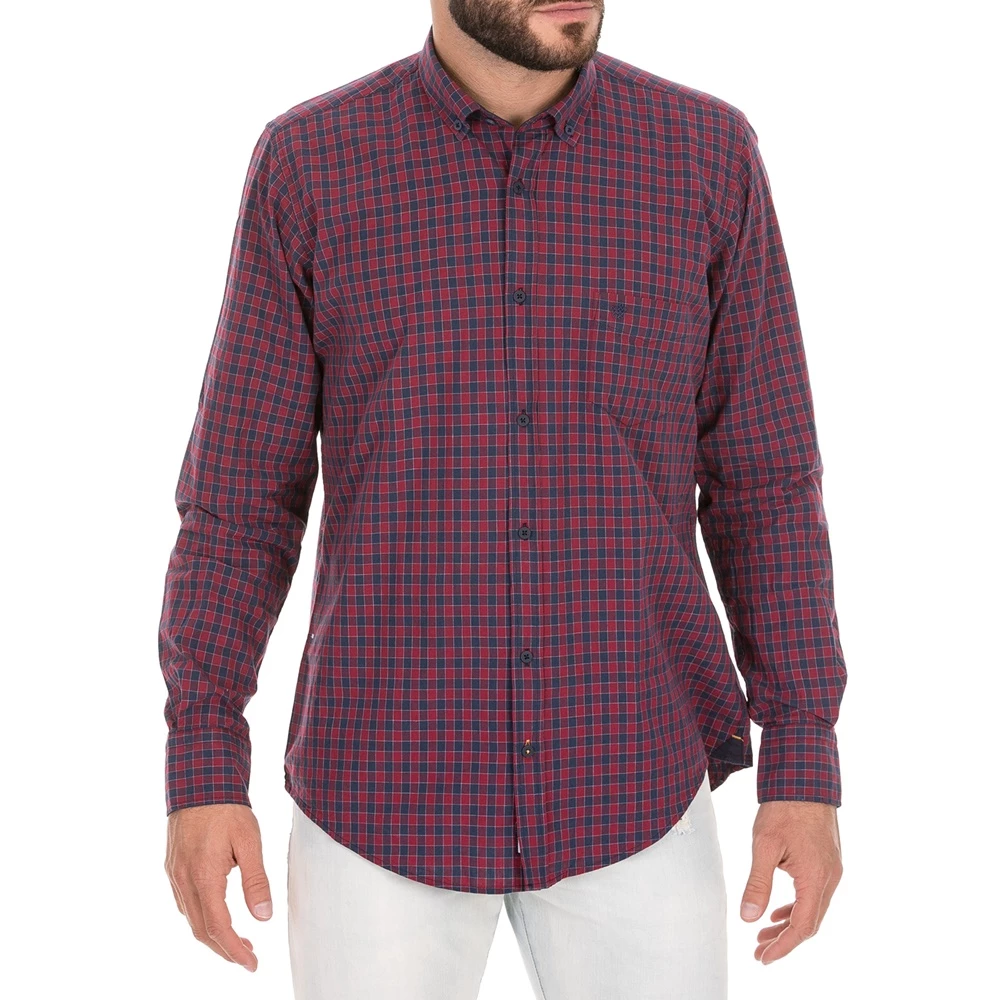Ανδρικό πουκάμισο DORS κόκκινο μπλε 3 Ανδρικό πουκάμισο DORS κόκκινο μπλε