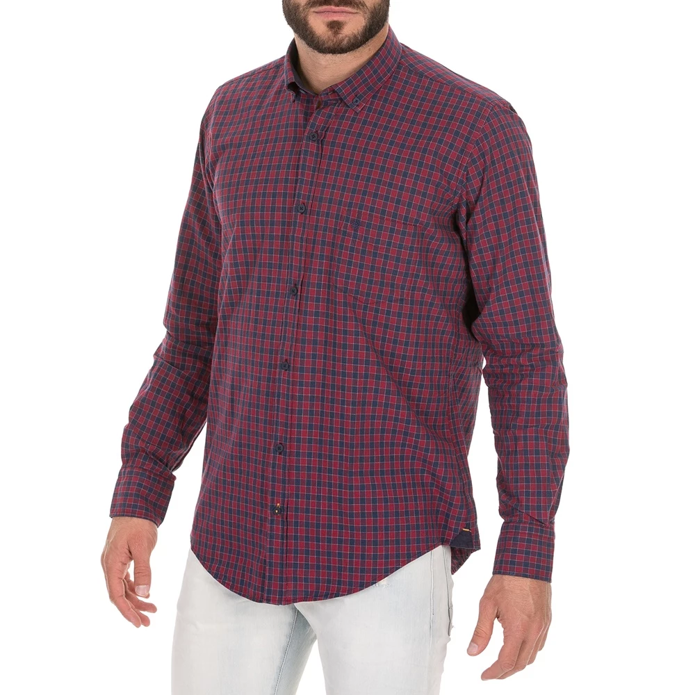 Ανδρικό πουκάμισο DORS κόκκινο μπλε 4 Ανδρικό πουκάμισο DORS κόκκινο μπλε - Image 2