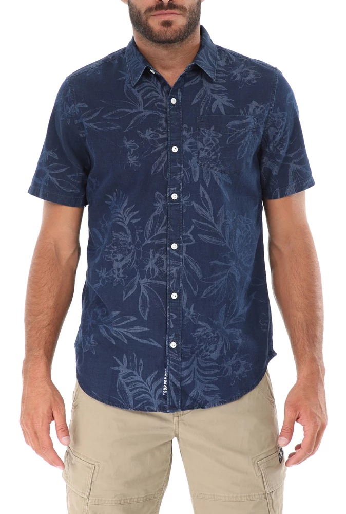 Ανδρικό πουκάμισο SUPERDRY D2 MIAMI LOOM BOX FIT μπλε 3 Ανδρικό πουκάμισο SUPERDRY D2 MIAMI LOOM BOX FIT μπλε