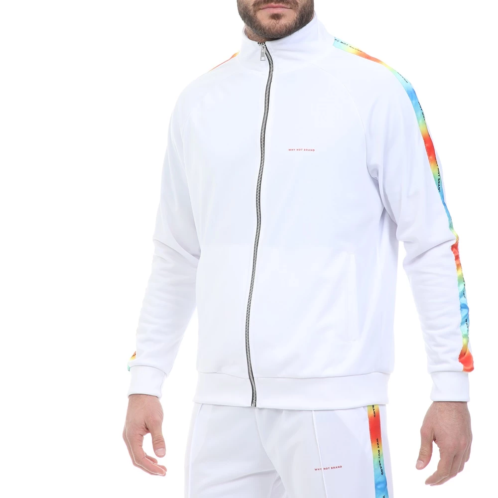 Ανδρική φούτερ ζακέτα WHY NOT SWEAT MULTICOLOR λευκή 4 Ανδρική φούτερ ζακέτα WHY NOT SWEAT MULTICOLOR λευκή - Image 2