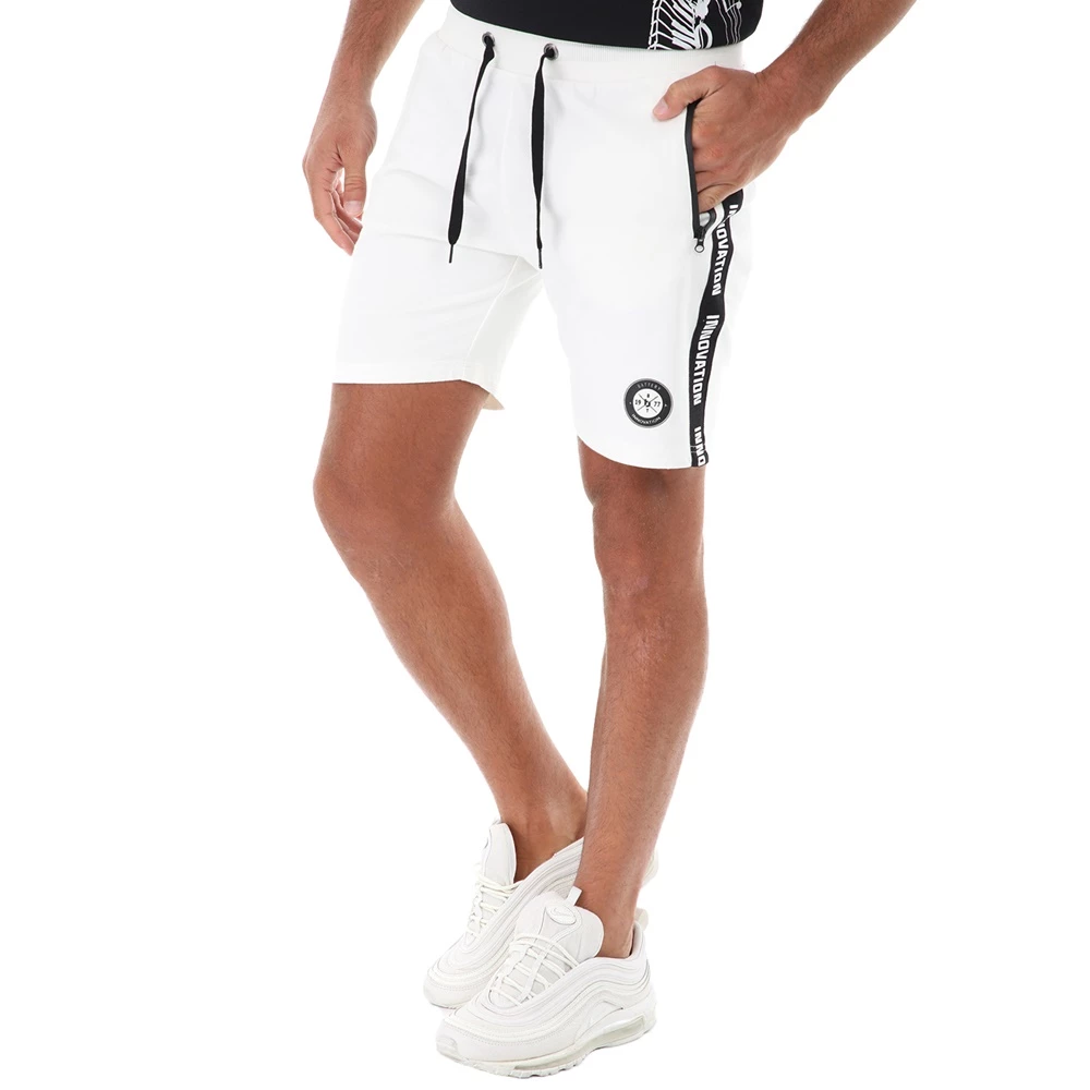Ανδρική βερμούδα BATTERY λευκή μαύρη 4 Ανδρική βερμούδα BATTERY λευκή μαύρη - Image 2