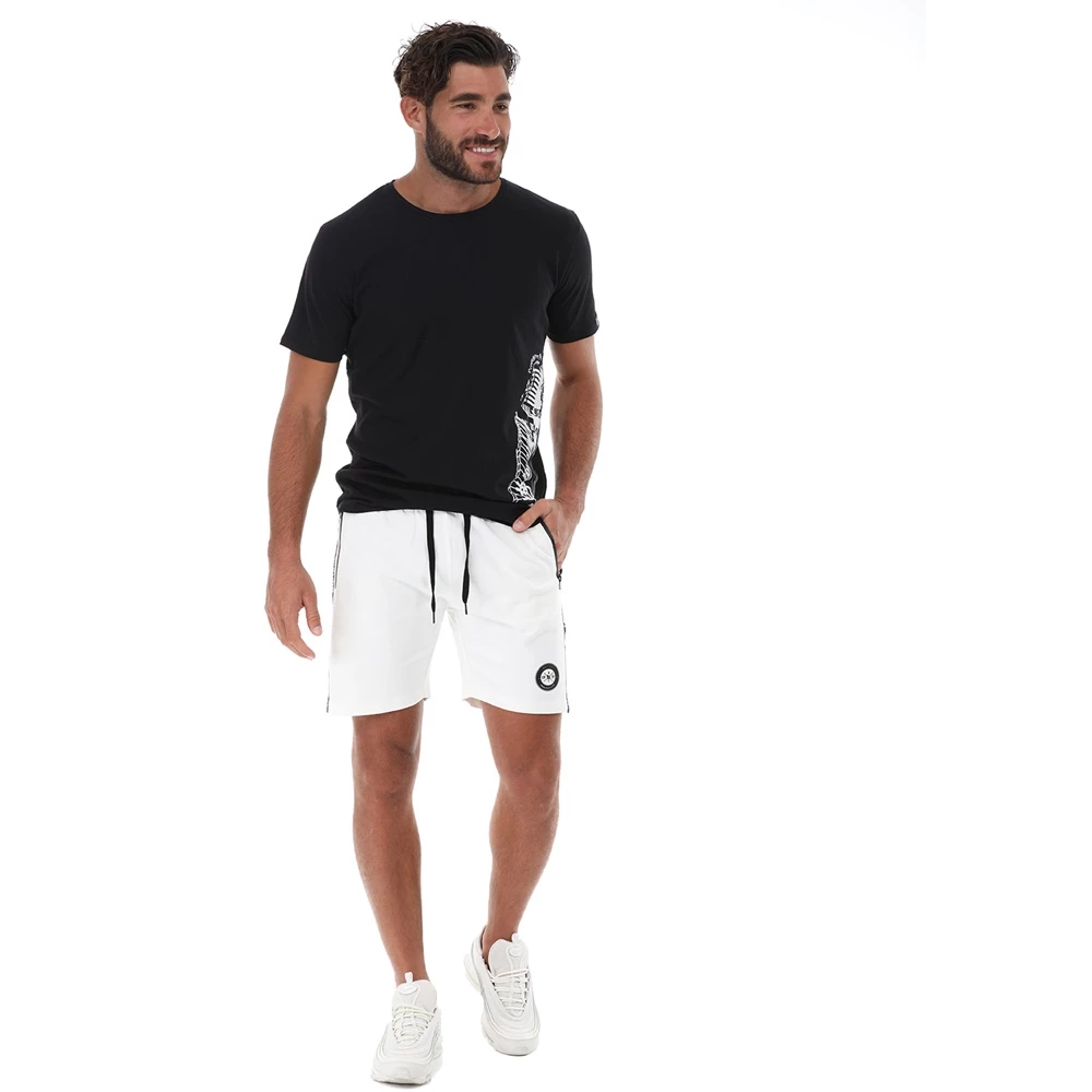 Ανδρική βερμούδα BATTERY λευκή μαύρη 6 Ανδρική βερμούδα BATTERY λευκή μαύρη - Image 4