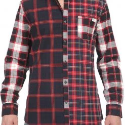 Ανδρικό πουκάμισο GUESS COLLINS SHIRT - ROCK CHECK κόκκινο μπλε
