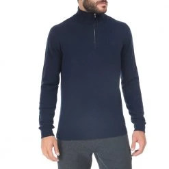 Ανδρική πλεκτή μπλούζα LES DEUX CASHMERINO ZIPPER μπλε