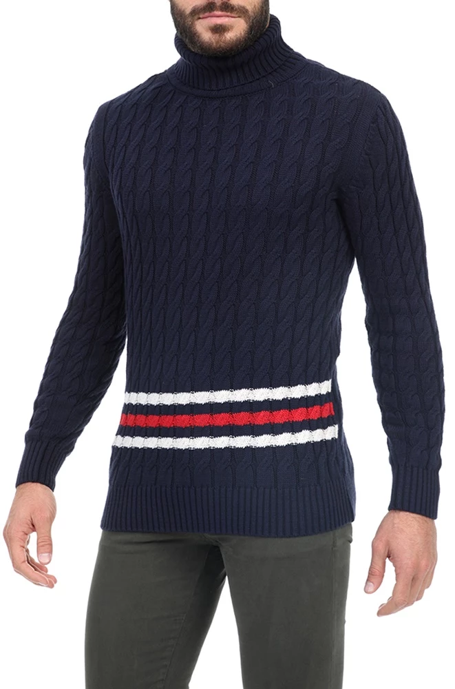 Ανδρικό πλεκτό ζιβάγκο BEVERLY HILLS POLO CLUB μπλε 4 Ανδρικό πλεκτό ζιβάγκο BEVERLY HILLS POLO CLUB μπλε - Image 2