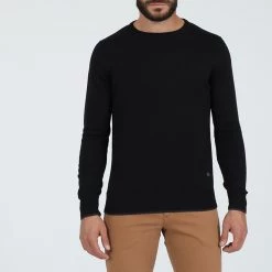 Ανδρική πλεκτή μπλούζα GREENWOOD μαύρη
