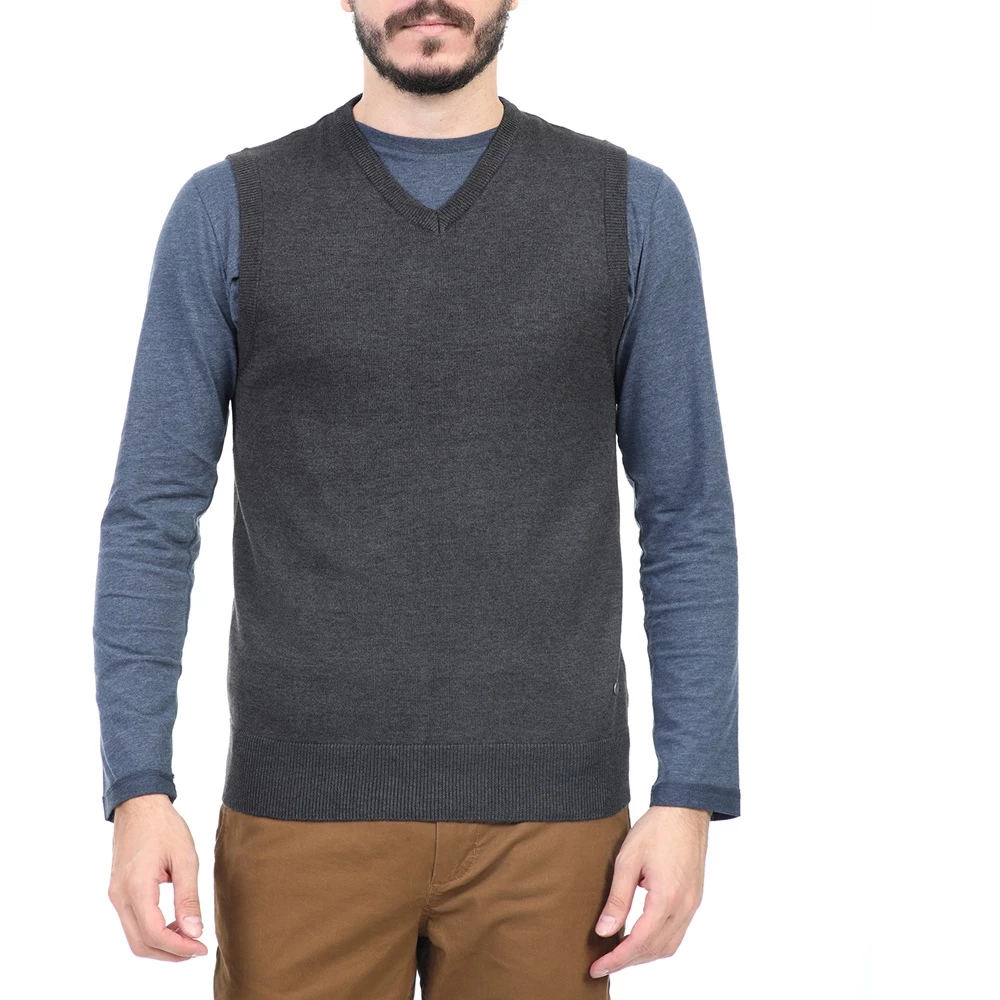 Ανδρικό πλεκτό γιλέκο BATTERY ανθρακί 3 Ανδρικό πλεκτό γιλέκο BATTERY ανθρακί