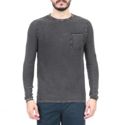 Ανδρική πλεκτή μπλούζα BATTERY μαύρη