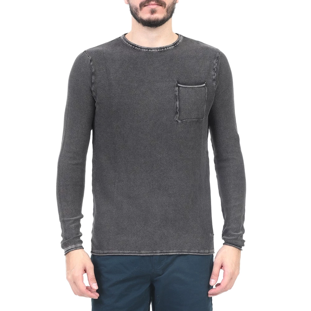 Ανδρική πλεκτή μπλούζα BATTERY μαύρη 3 Ανδρική πλεκτή μπλούζα BATTERY μαύρη