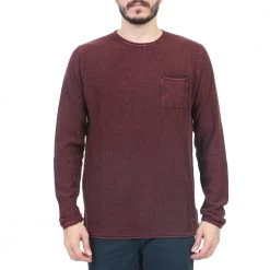 Ανδρική πλεκτή μπλούζα BATTERY μπορντό