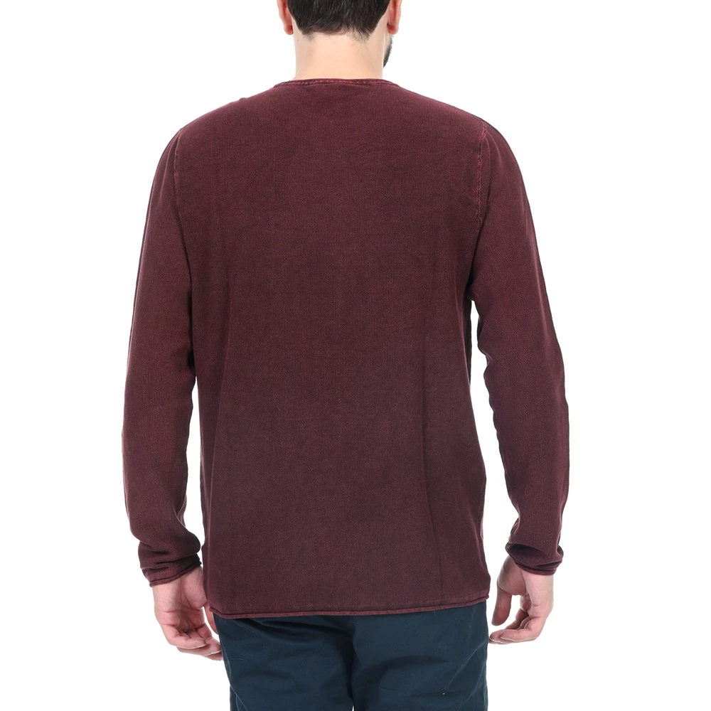 Ανδρική πλεκτή μπλούζα BATTERY μπορντό 5 Ανδρική πλεκτή μπλούζα BATTERY μπορντό - Image 3