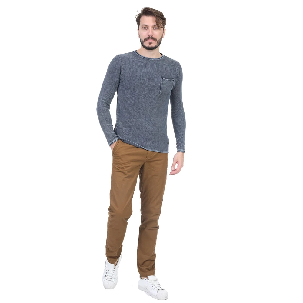 Ανδρική πλεκτή μπλούζα BATTERY μπλε 6 Ανδρική πλεκτή μπλούζα BATTERY μπλε - Image 4