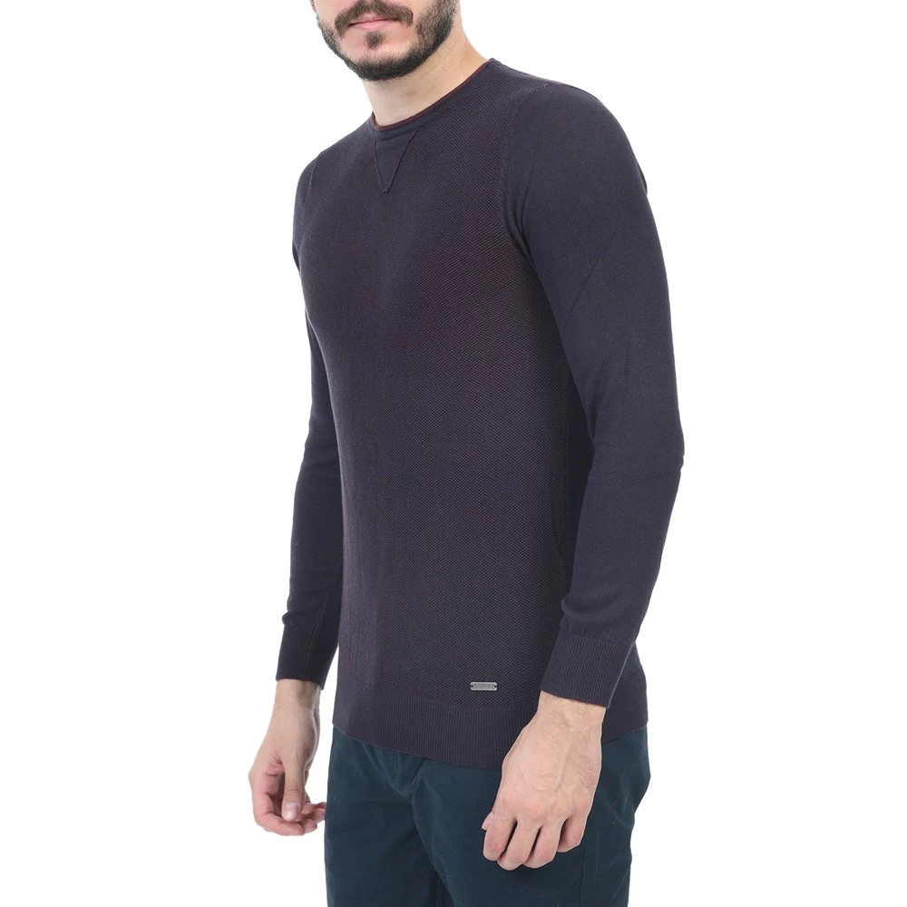 Ανδρική πλεκτή μπλούζα BATTERY μπορντό 4 Ανδρική πλεκτή μπλούζα BATTERY μπορντό - Image 2