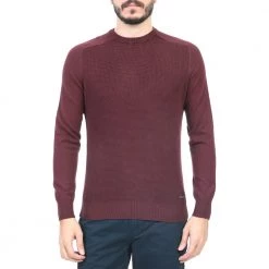 Ανδρική πλεκτή μπλούζα BATTERY μπορντό