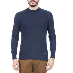 Ανδρική πλεκτή μπλούζα BATTERY μπλε