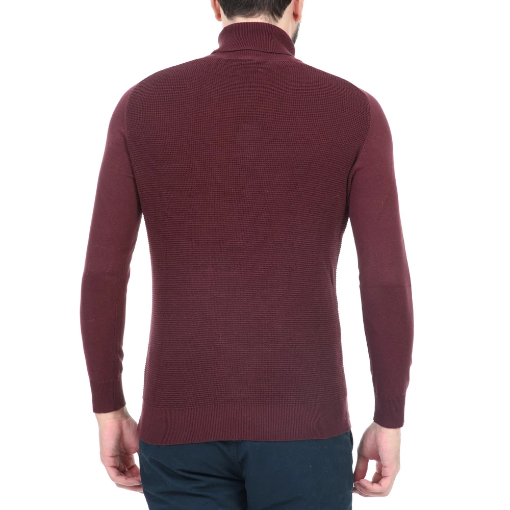 Ανδρική πλεκτή μπλούζα ζιβάγκο BATTERY μπορντό 5 Ανδρική πλεκτή μπλούζα ζιβάγκο BATTERY μπορντό - Image 3