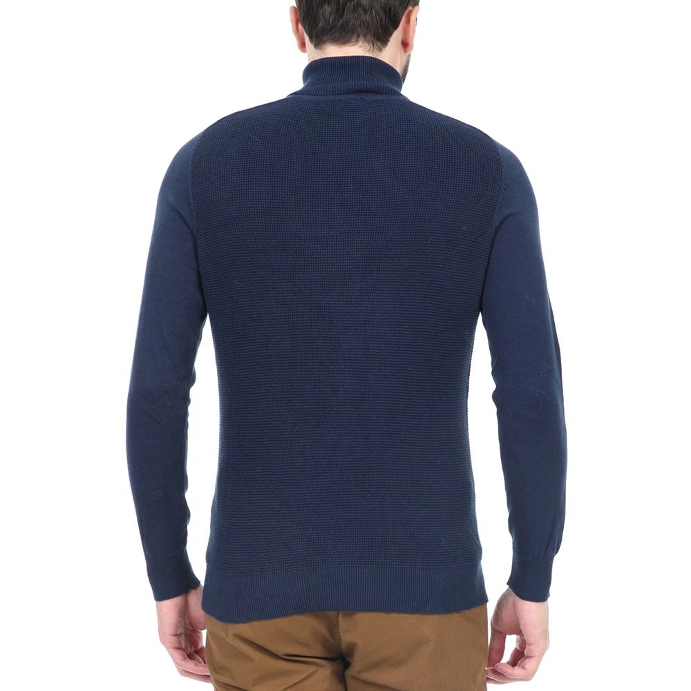 Ανδρική πλεκτή μπλούζα ζιβάγκο BATTERY μπλε 5 Ανδρική πλεκτή μπλούζα ζιβάγκο BATTERY μπλε - Image 3