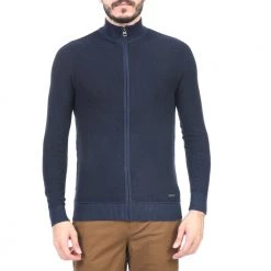 Ανδρική πλεκτή ζακέτα BATTERY μπλε