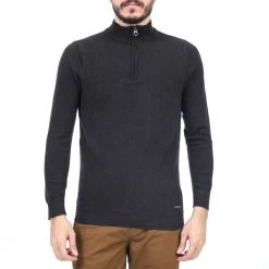 Ανδρική πλεκτή μπλούζα BATTERY μαύρη