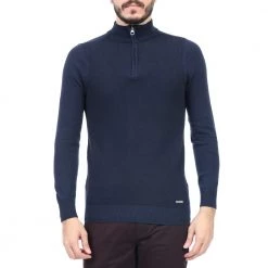 Ανδρική πλεκτή μπλούζα BATTERY μπλε