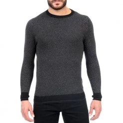 Ανδρική πλεκτή μπλούζα OCEAN SHARK μαύρη