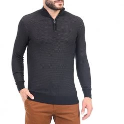 Ανδρική πλεκτή μπλούζα OCEAN SHARK μαύρη