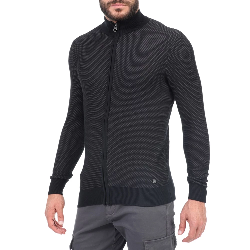 Ανδρική πλεκτή ζακέτα OCEAN SHARK μαύρη 4 Ανδρική πλεκτή ζακέτα OCEAN SHARK μαύρη - Image 2