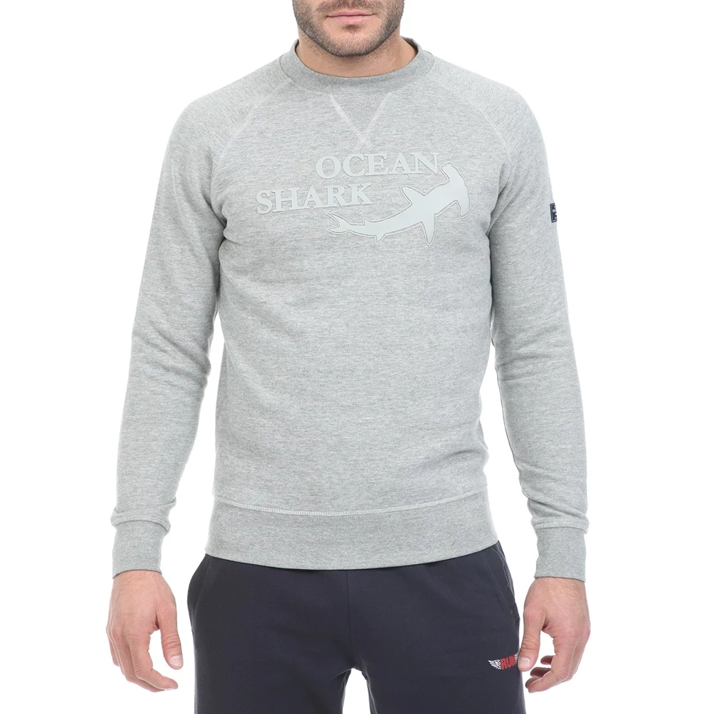 Ανδρική φούτερ μπλούζα OCEAN SHARK γκρι 3 Ανδρική φούτερ μπλούζα OCEAN SHARK γκρι
