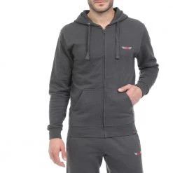Ανδρική φούτερ ζακέτα RUN ανθρακί
