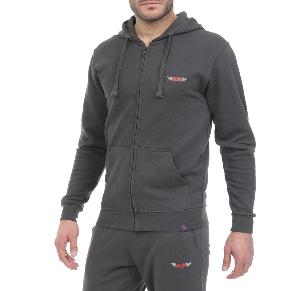 Ανδρική φούτερ ζακέτα RUN ανθρακί 4 Ανδρική φούτερ ζακέτα RUN ανθρακί - Image 2