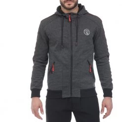 Ανδρική φούτερ ζακέτα BATTERY μαύρη λευκή