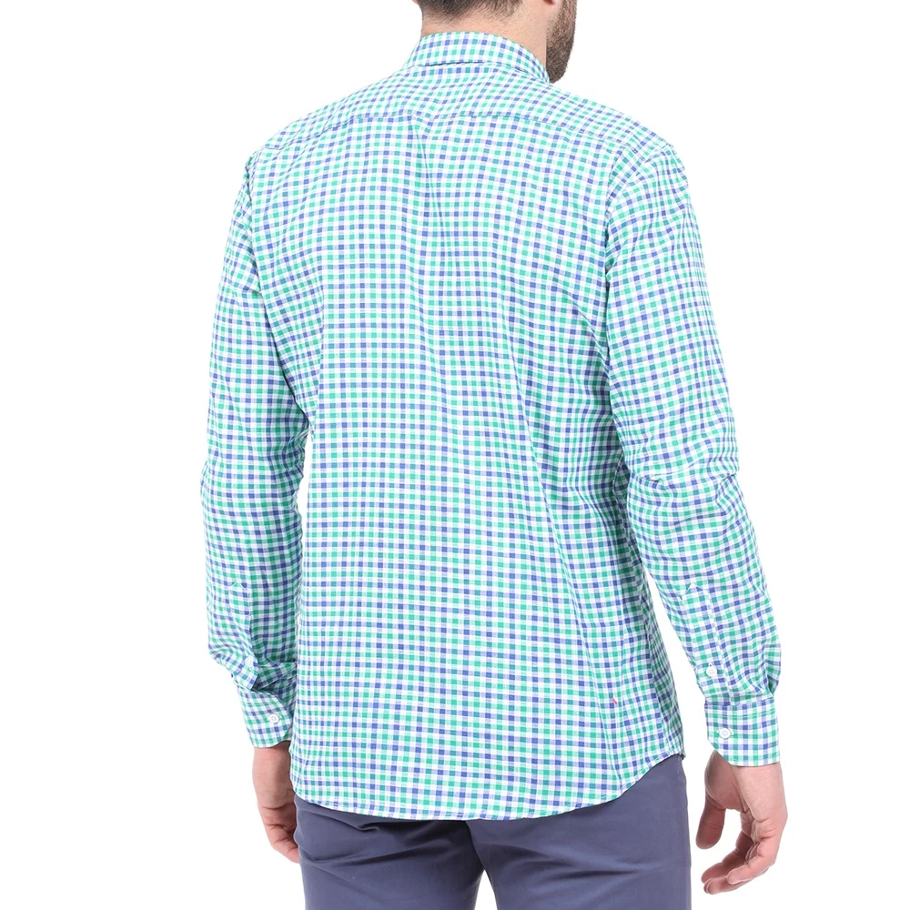 Ανδρικό πουκάμισο DORS πράσινο μπλε 5 Ανδρικό πουκάμισο DORS πράσινο μπλε - Image 3