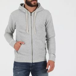 Ανδρική φούτερ ζακέτα DIRTY LAUNDRY DIAGONAL MELANGE FULL ZIP γκρι