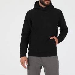 Ανδρική φούτερ μπλούζα DIRTY LAUNDRY VAFLA CROSS NECK HOODIE μαύρη