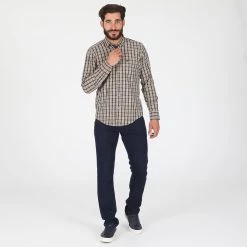 Ανδρικό πουκάμισο DORS καρό μπεζ καφέ -Πλεκτά-Ζακέτες Εκπτώσεις 1827472.0 0021 4 dors ανδρικό πουκάμισο dors καρό μπεζ καφέ x1000