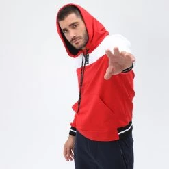Ανδρική φούτερ μπλούζα BODYTALK FUTURECLASSICSM κόκκινη λευκή