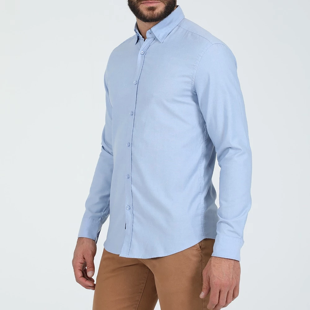 Ανδρικό πουκάμισο DIRTY LAUNDRY MINI OXFORD μπλε 4 Ανδρικό πουκάμισο DIRTY LAUNDRY MINI OXFORD μπλε - Image 2